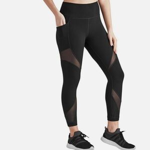 Women's Black Mesh Panel Leggings